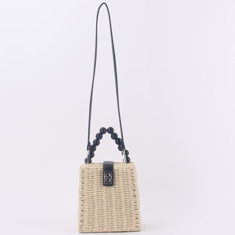 Sac rotin tressé café clair coréen