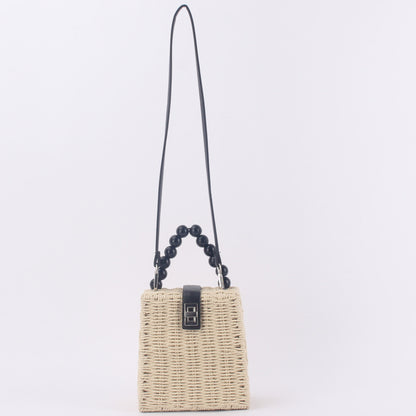Sac rotin tressé café clair coréen