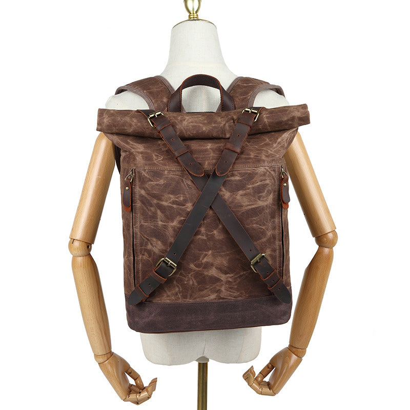 Sac dos cuir gris foncé