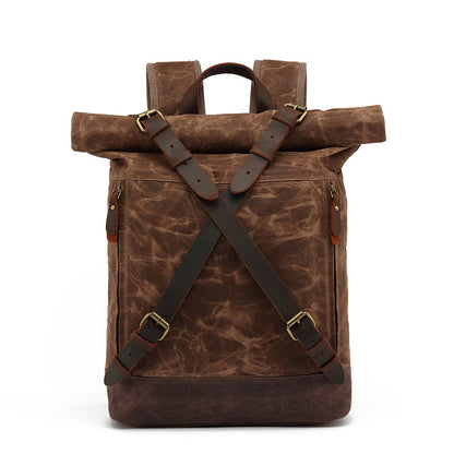 Sac dos cuir marron voyage
