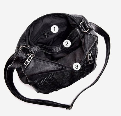 Sac Bandoulière Femme Vogalia Cuir Lavé Doux