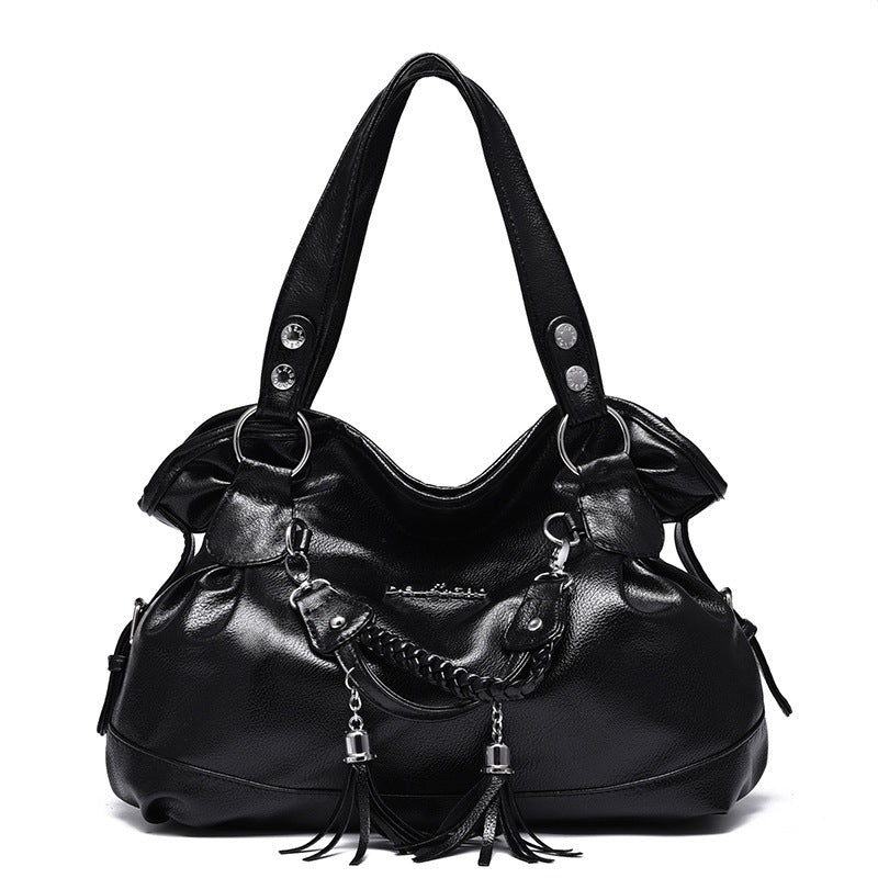 Sac frangé femme élégant couleur noire – vue complète