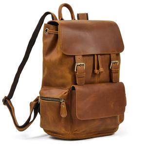 Grand sac dos cuir Crazy Horse vue face