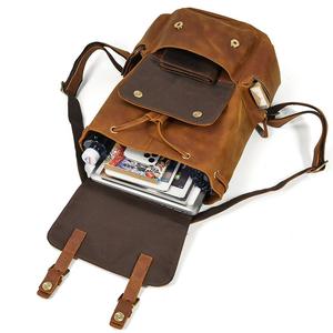 Grand sac dos cuir vue intérieure poches