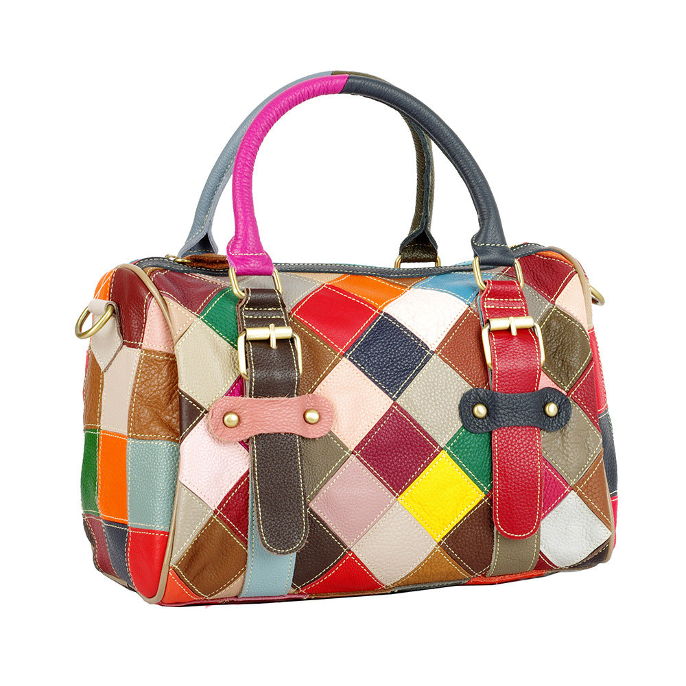 Sac messager cuir vachette multicolore luxe