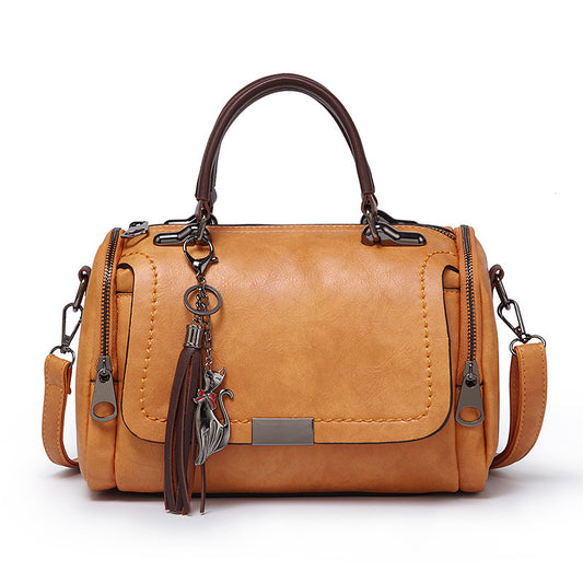 Sac boston rétro noir diagonal
