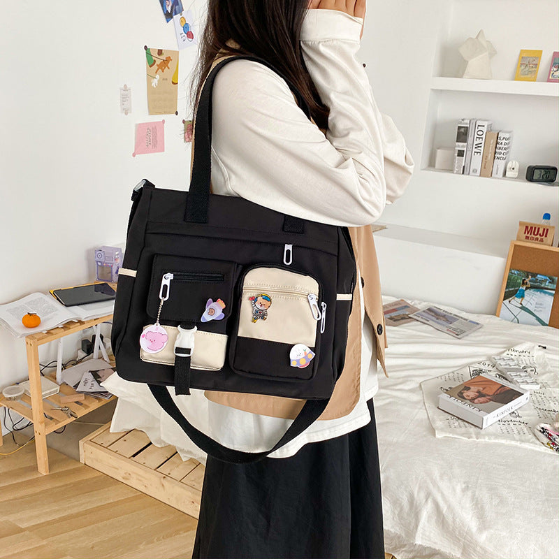 Sac nylon vert étudiant