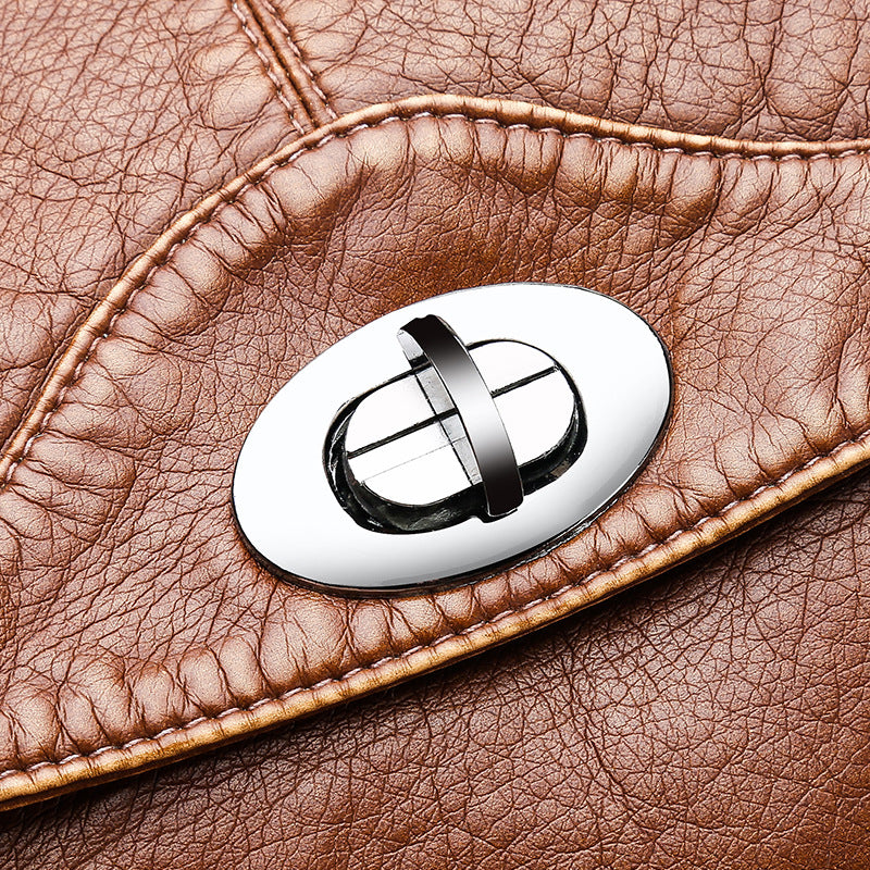 Petit sac carré PU marron