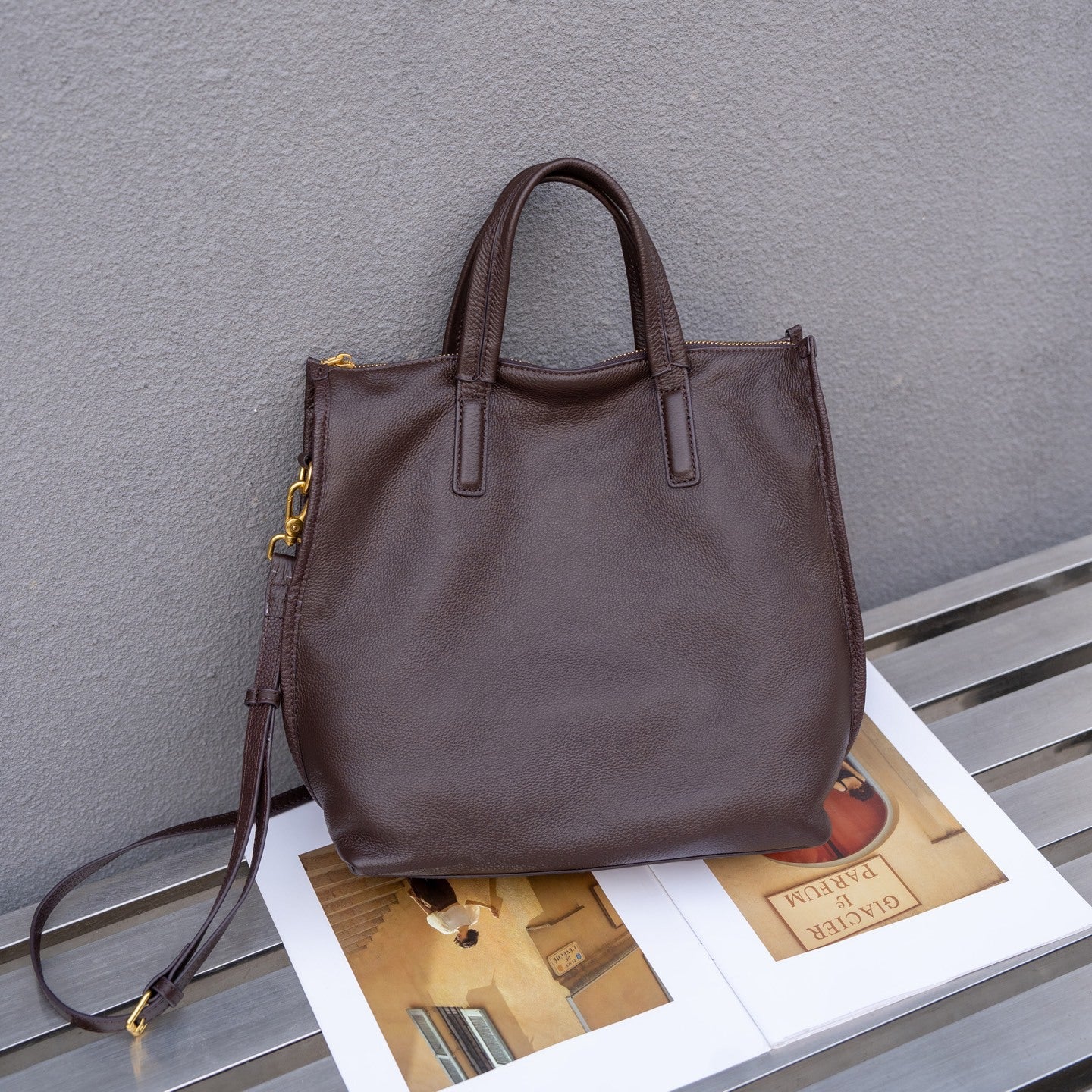 Tote bag cuir vachette dimensions 28x29cm