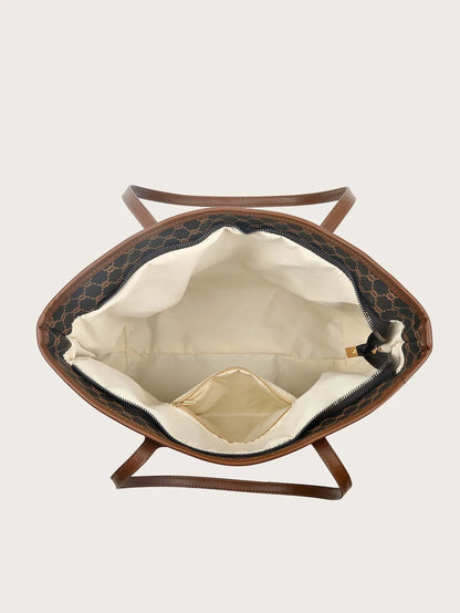 Sac fourre-tout à épaule motif géométrique - Vogalia