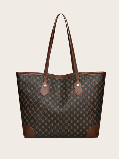 Sac fourre-tout à épaule motif géométrique - Vogalia