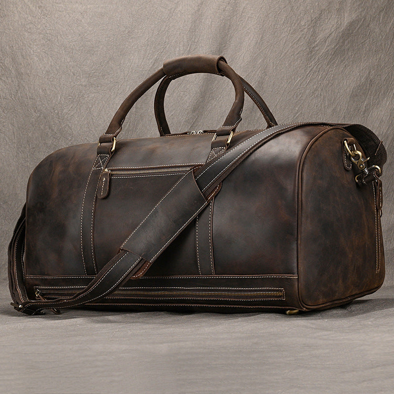 Sac de voyage cuir homme détail poignées