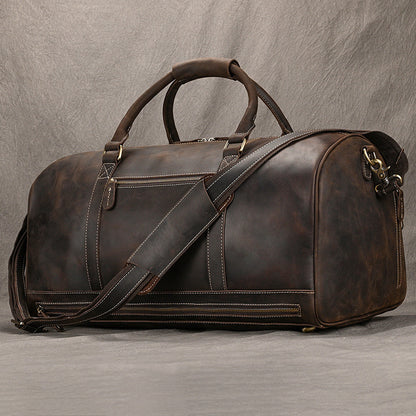 Sac de voyage cuir homme détail poignées