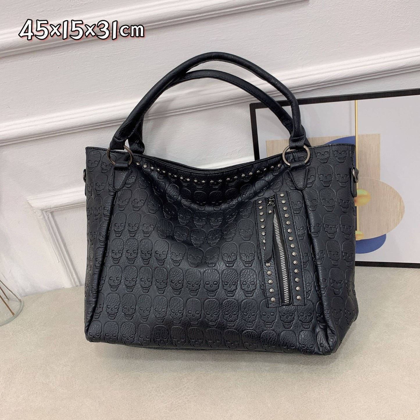 Sac motif embosse grande capacité