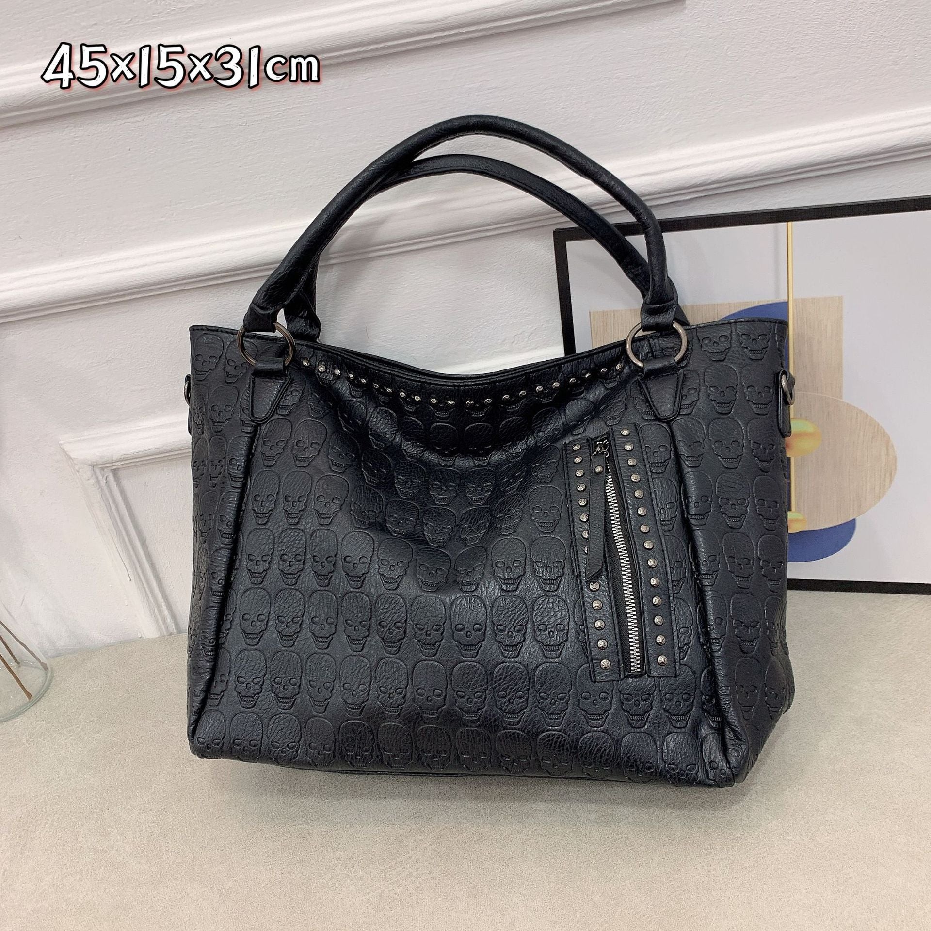 Sac motif embosse grande capacité