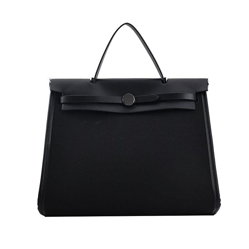 Grand tote bag marron blanc