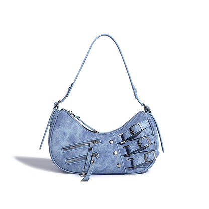 Sac underarm denim noir américain rétro