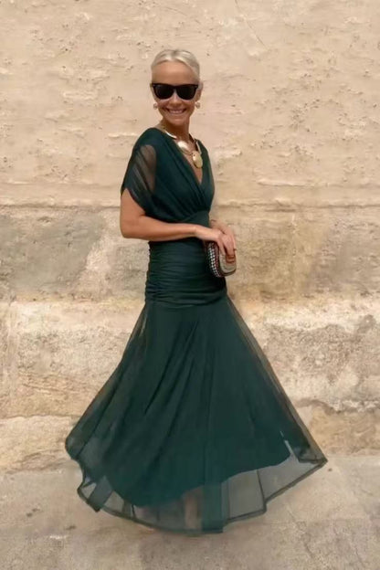 Irina robe chiffon détail imprimé