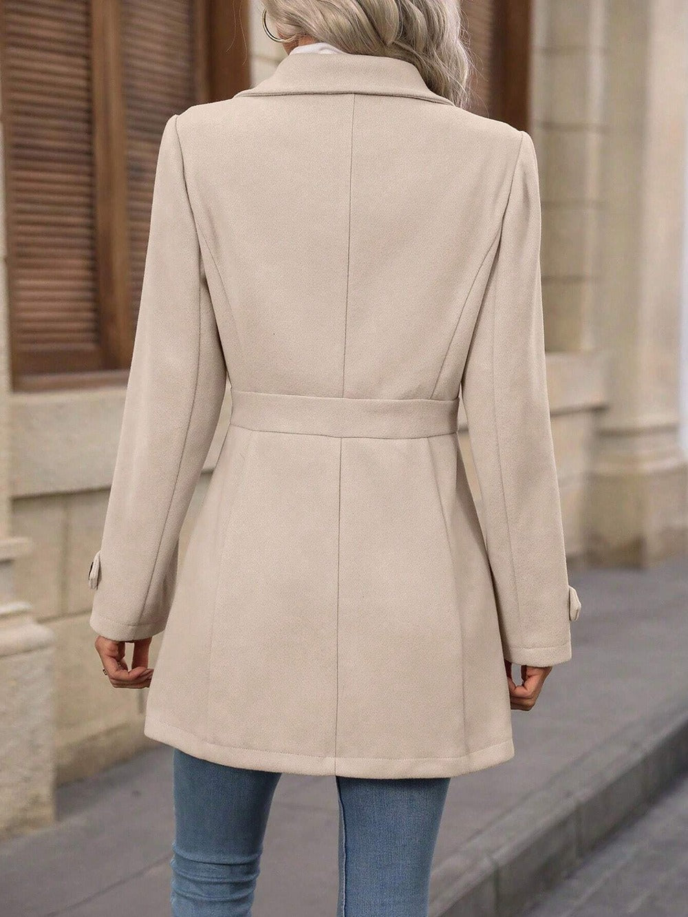 Lise manteau gris kaki mi-long