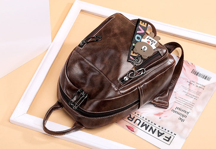Sac dos PU casual marron
