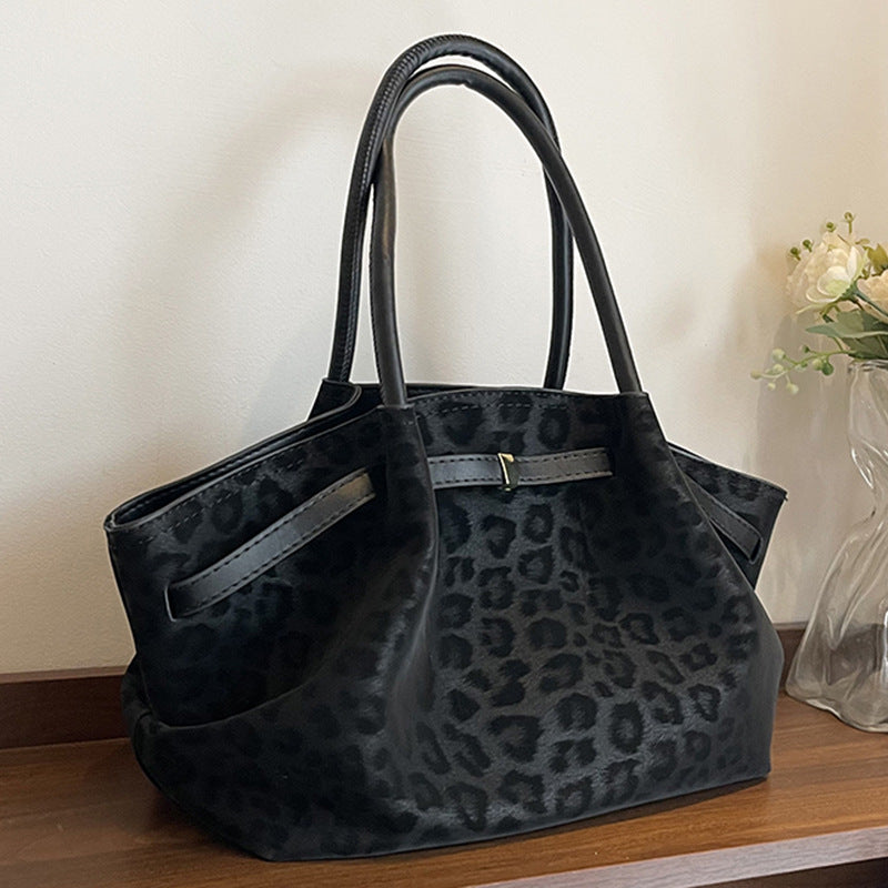 Sac tote rétro suédé femme effet daim cabas épaule travail quotidien style urbain minimaliste