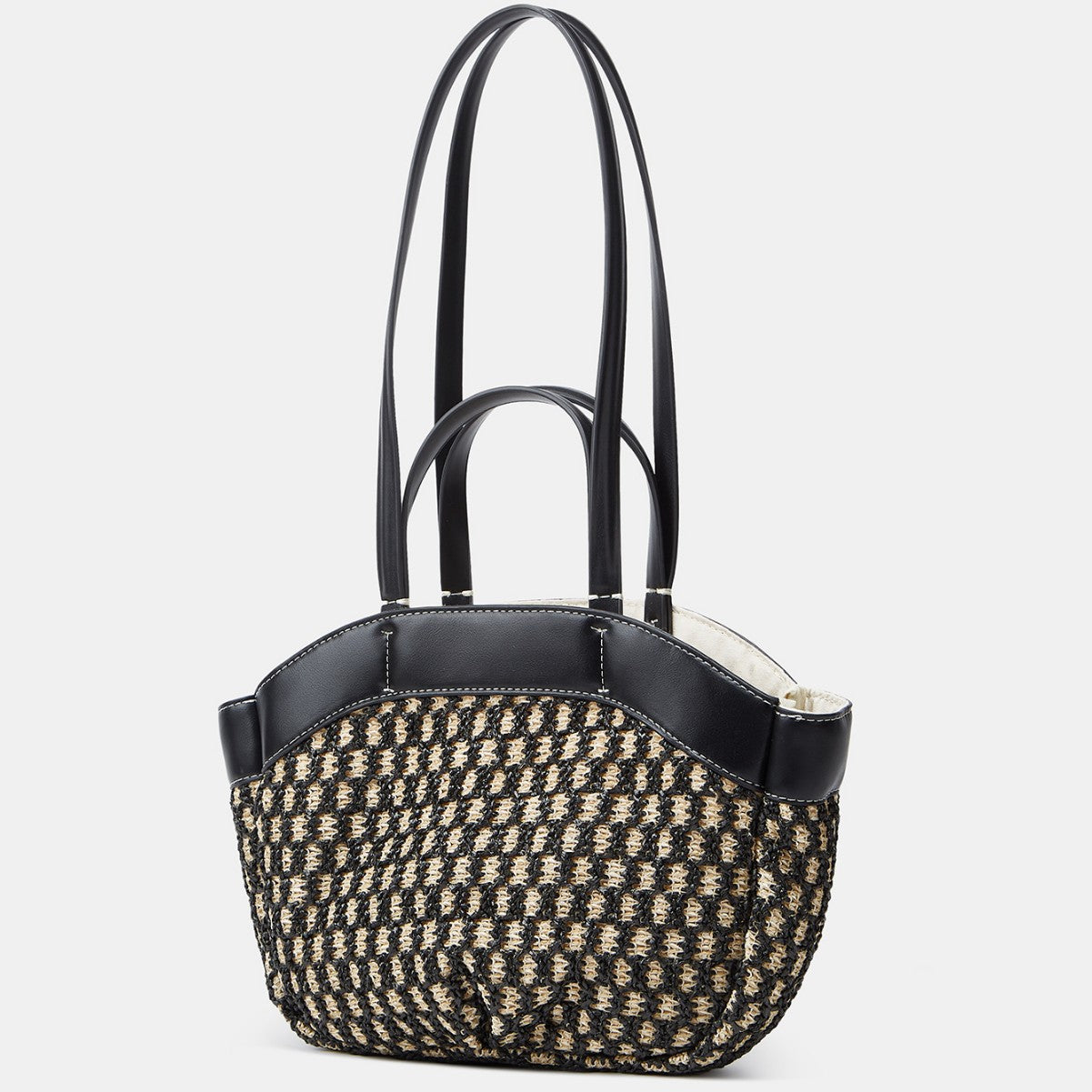 Tote bag paille casual minimaliste vue face