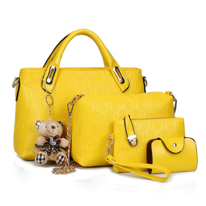 Sac à main femme gaufré 9 coloris : jaune, rouge, bleu, noir, violet, brun, blanc cassé, gold, rose rouge

