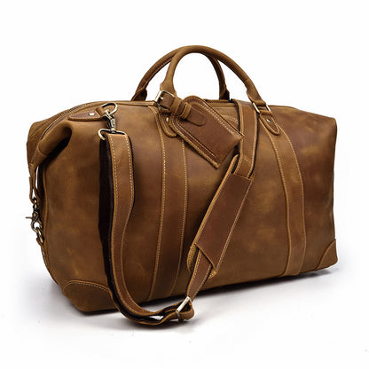Sac de voyage en cuir Crazy Horse – Grande capacité, cuir premium