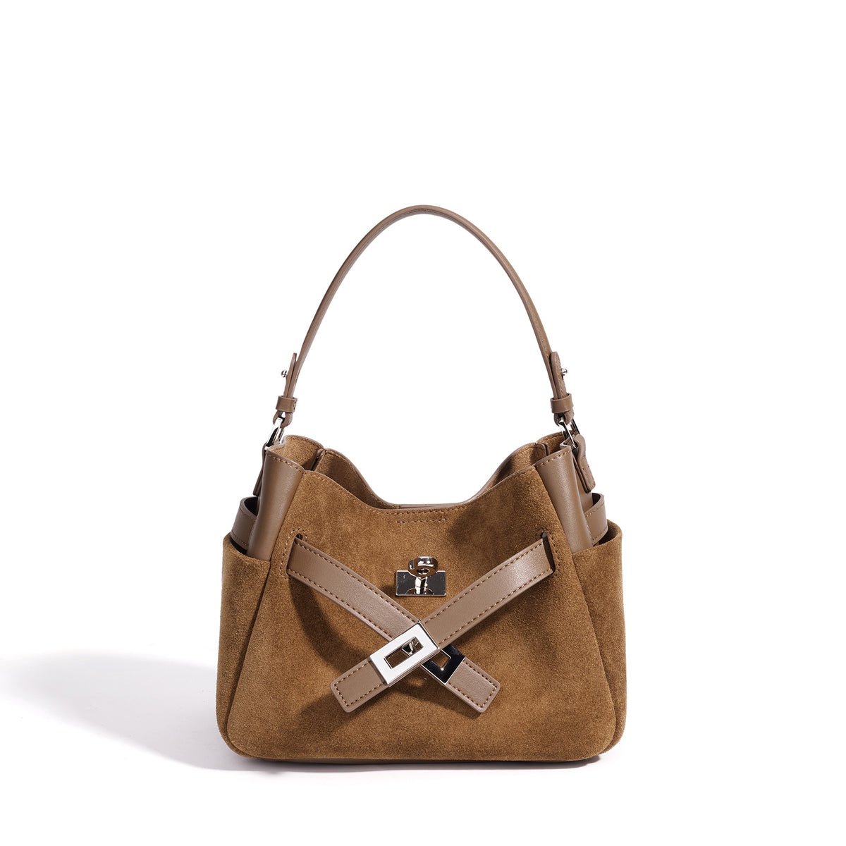 Xavière sac ovale vue face lock-and-buckle