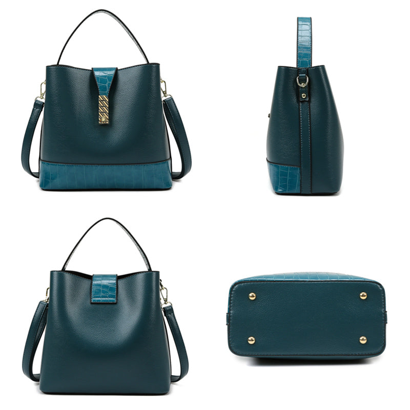 Sac seau PU bleu malachite