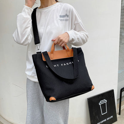 Tote bag canvas lettres vertes