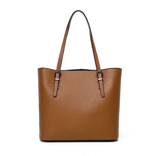 Sac épaule niche design cuir marron rocher
