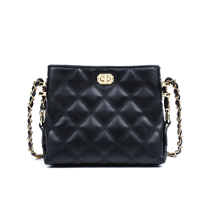 Sac cuir chaîne INS beige 20x16x8
