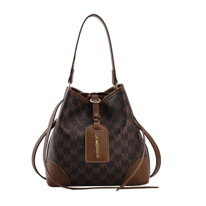 Sac seau motif présbyopie marron