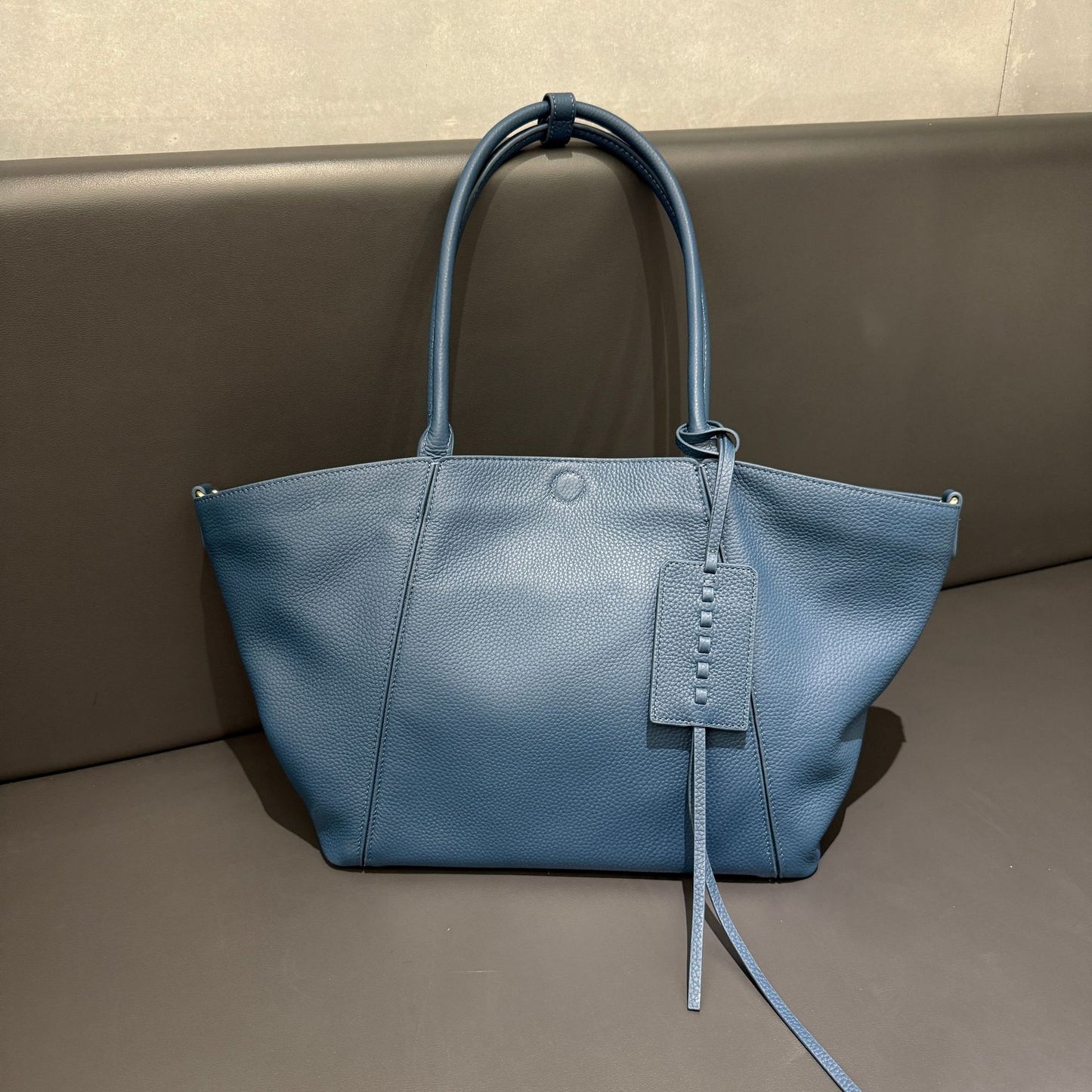 Sac commuter cuir vachette bleu