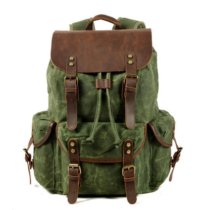 Sac dos toile cirée noir cordon