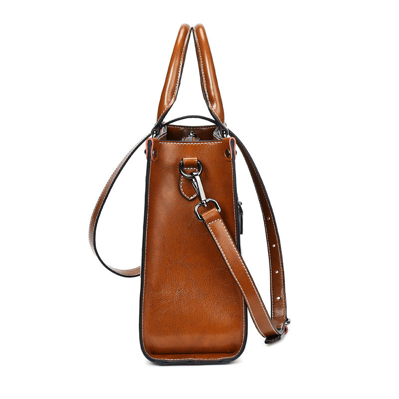 Sac à main femme cuir ciré – coutures élégantes