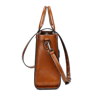 Sac à main femme cuir ciré – coutures élégantes
