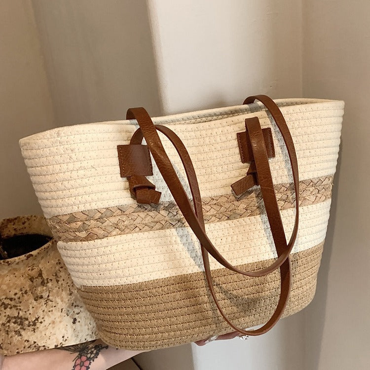 Tote bag paille vue intérieure