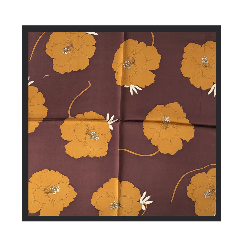 Foulard soie fleurs vue profil