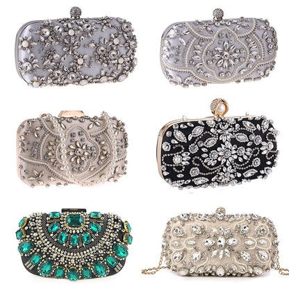 Pochette Soirée Femme Diamants Perles