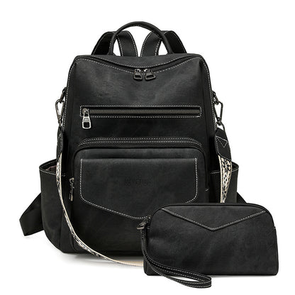 Set sac à dos café PU résistant
