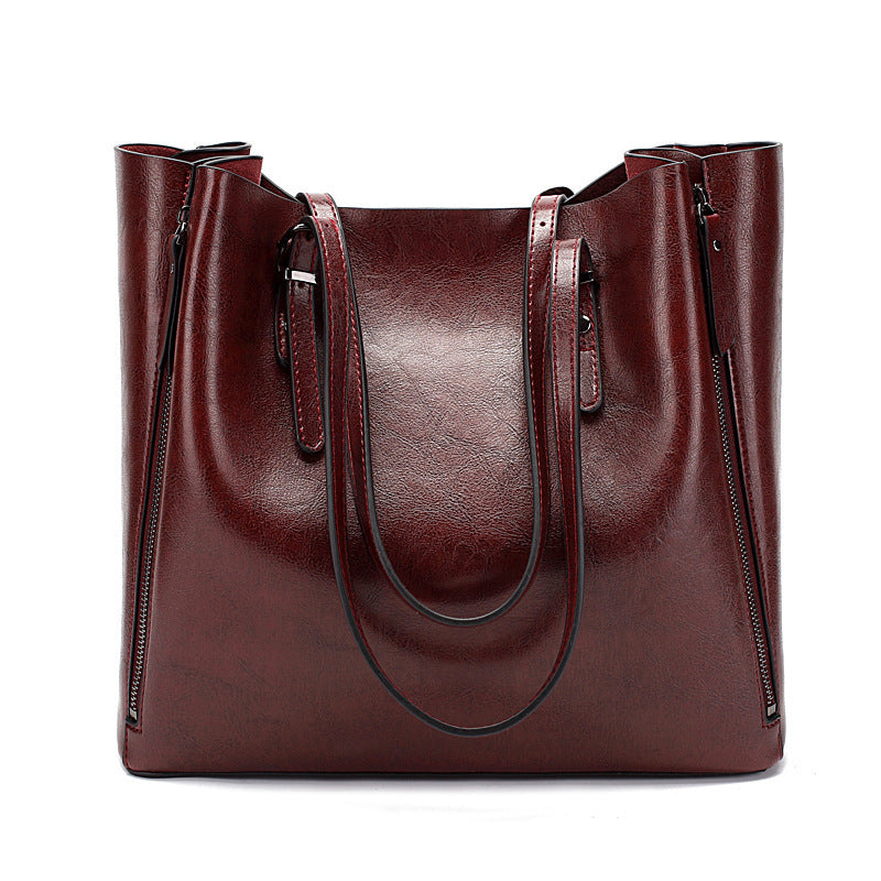 Sac seau tote rouge foncé
