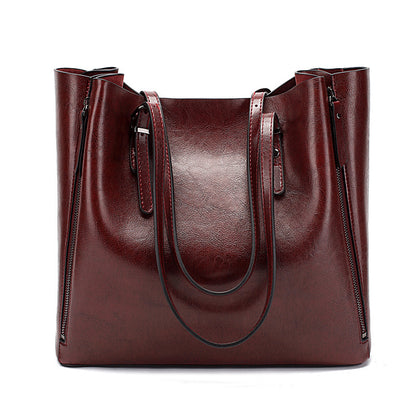 Sac seau tote rouge foncé