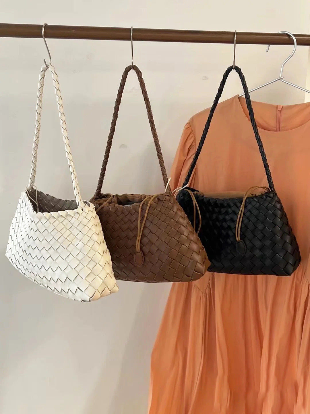 Sac à boulettes en cuir authentique pour femmes – Sac à main bandoulière
