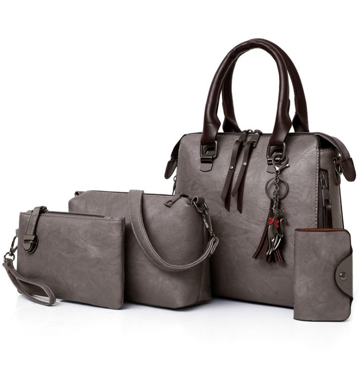 Femme portant set sac rétro rouge en ville, style wave fashion tendance, look casual chic

