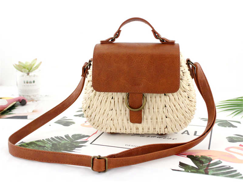 Sac paille antique vert