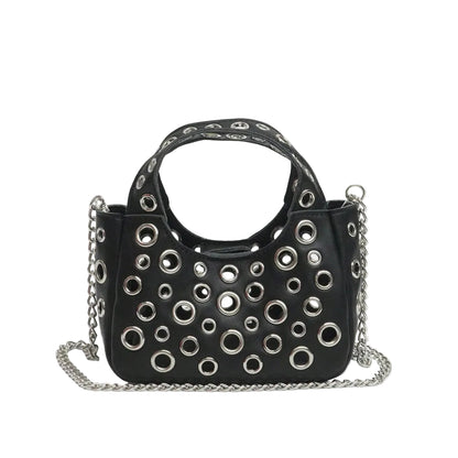 Sac seau vintage PU noir rivets