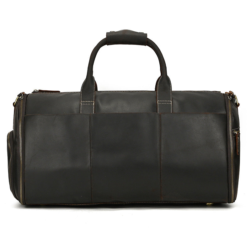 Sac de voyage vintage cuir grande capacité vue profil