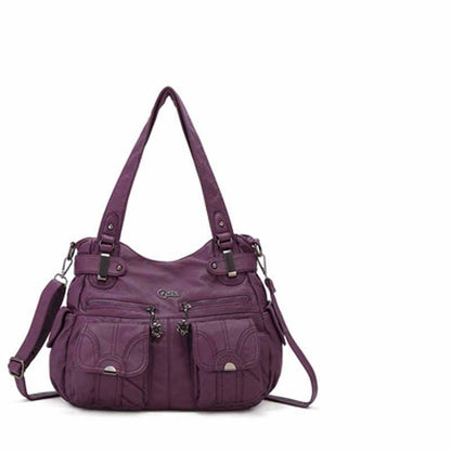 Sac tote cuir souple violet